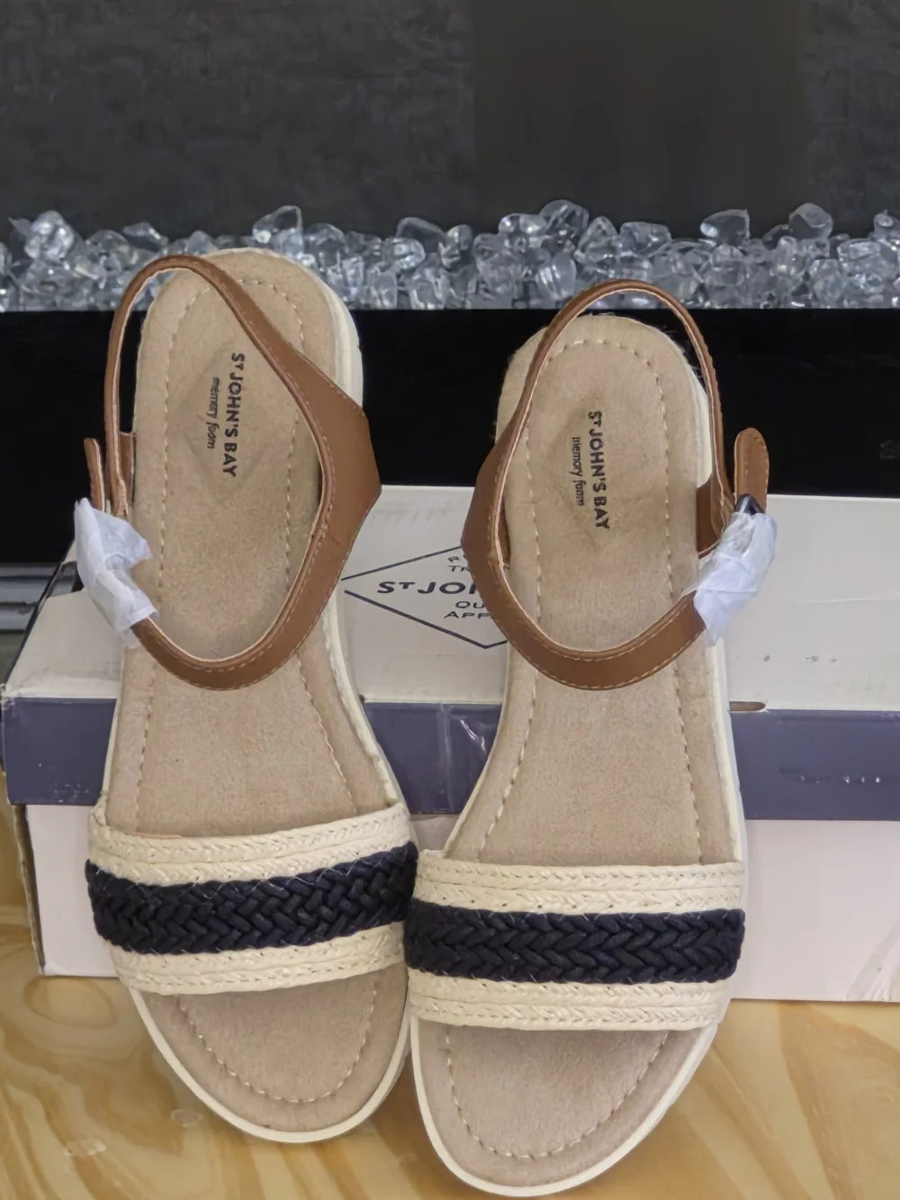 St. John's Bay Cognac Multi Women’s Braided Strap Sandals